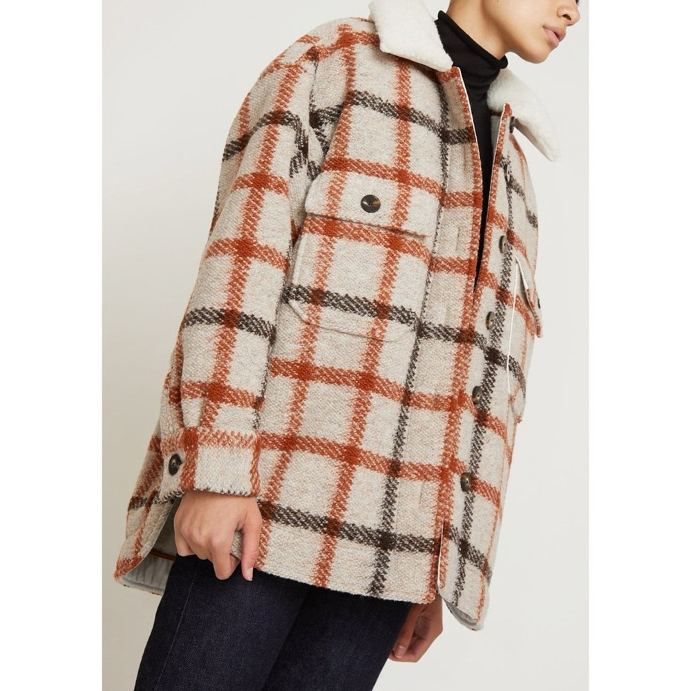 NO.6 Store NATURAL FLEECE WILSON JACKET IN LINED PLAID Size 3